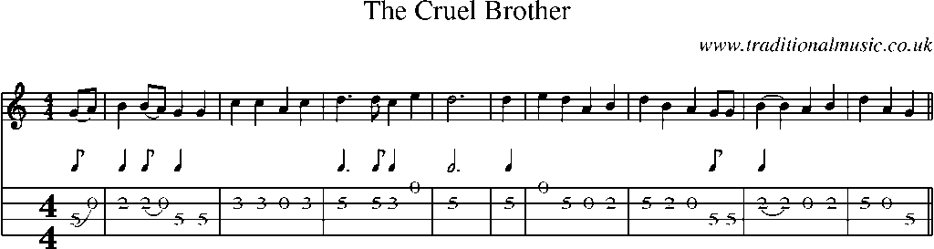 Mandolin Tab and Sheet Music for The Cruel Brother(2)