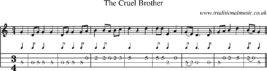 Mandolin Tab and Sheet Music for The Cruel Brother