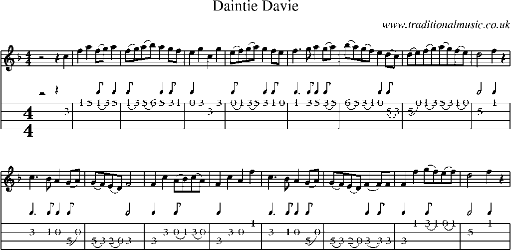 Mandolin Tab and Sheet Music for Daintie Davie