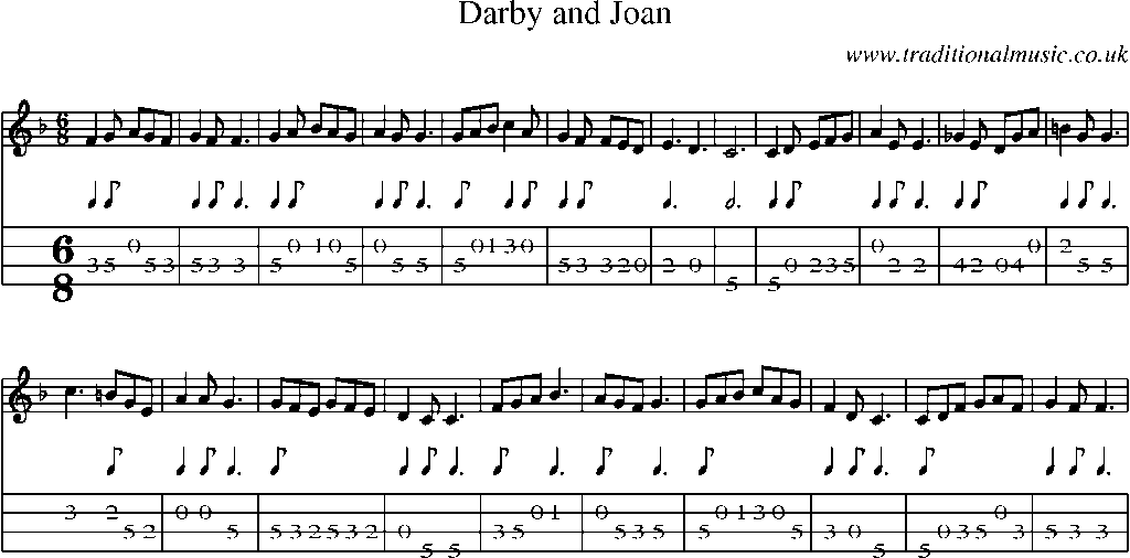 Mandolin Tab and Sheet Music for Darby And Joan