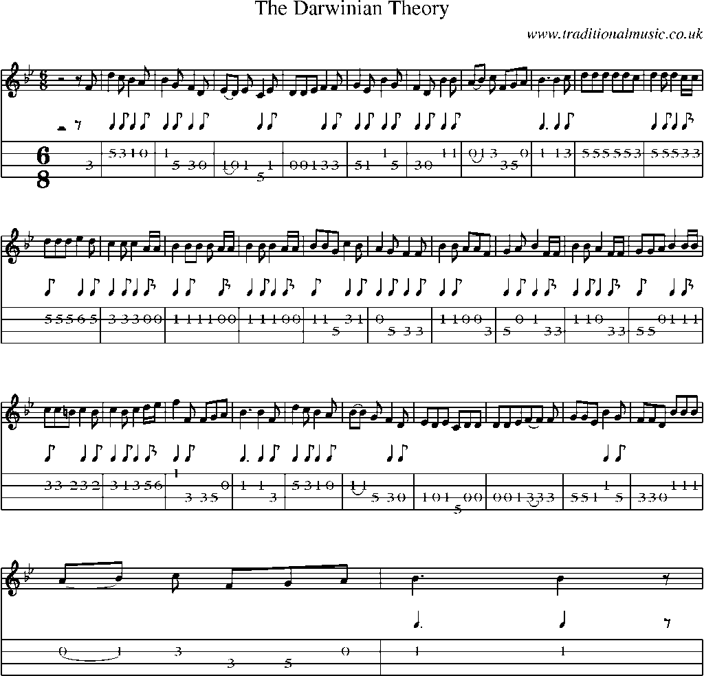 Mandolin Tab and Sheet Music for The Darwinian Theory