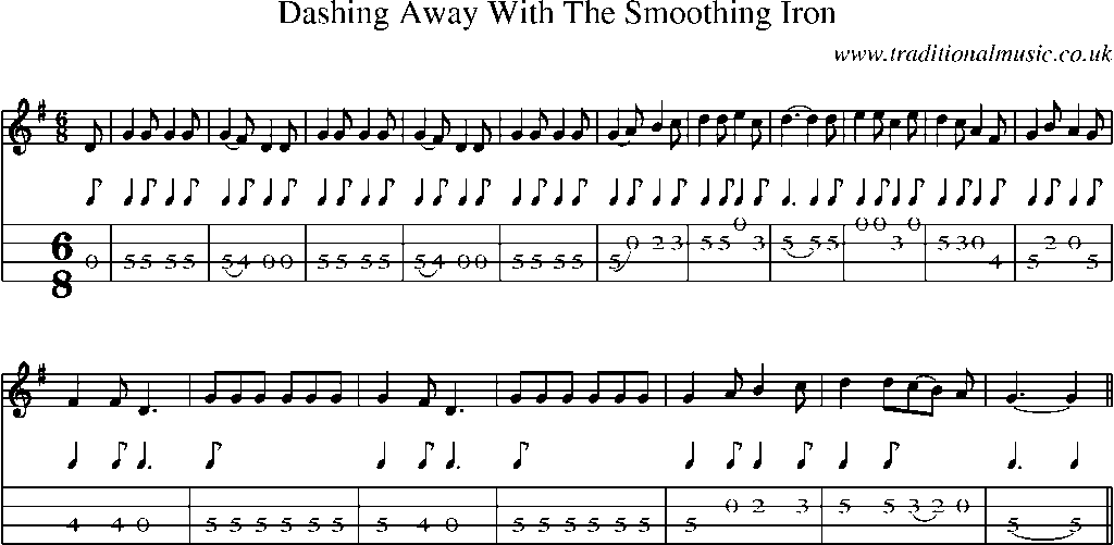 Mandolin Tab and Sheet Music for Dashing Away With The Smoothing Iron
