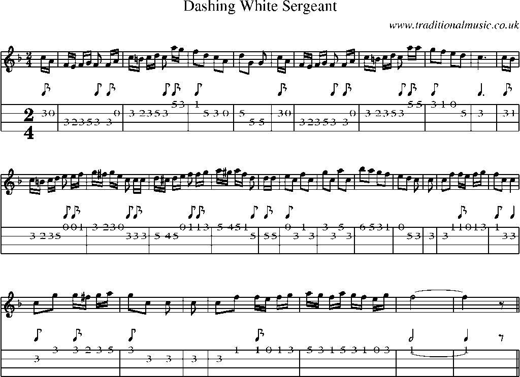 Mandolin Tab and Sheet Music for Dashing White Sergeant(1)