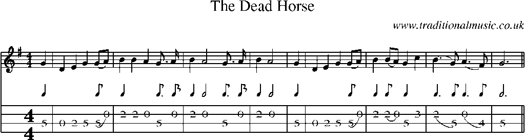 Mandolin Tab and Sheet Music for The Dead Horse
