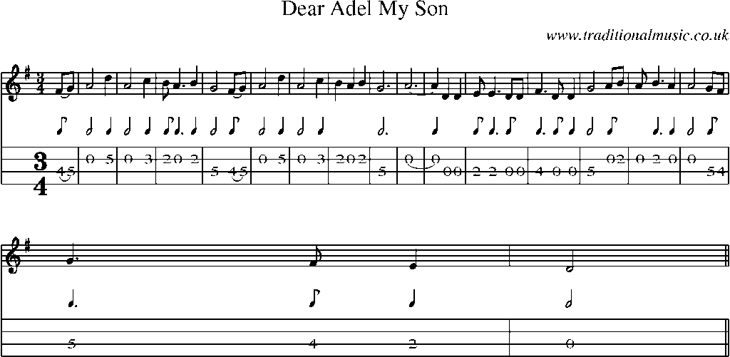 Mandolin Tab and Sheet Music for Dear Adel My Son