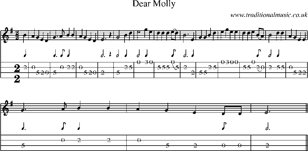 Mandolin Tab and Sheet Music for Dear Molly