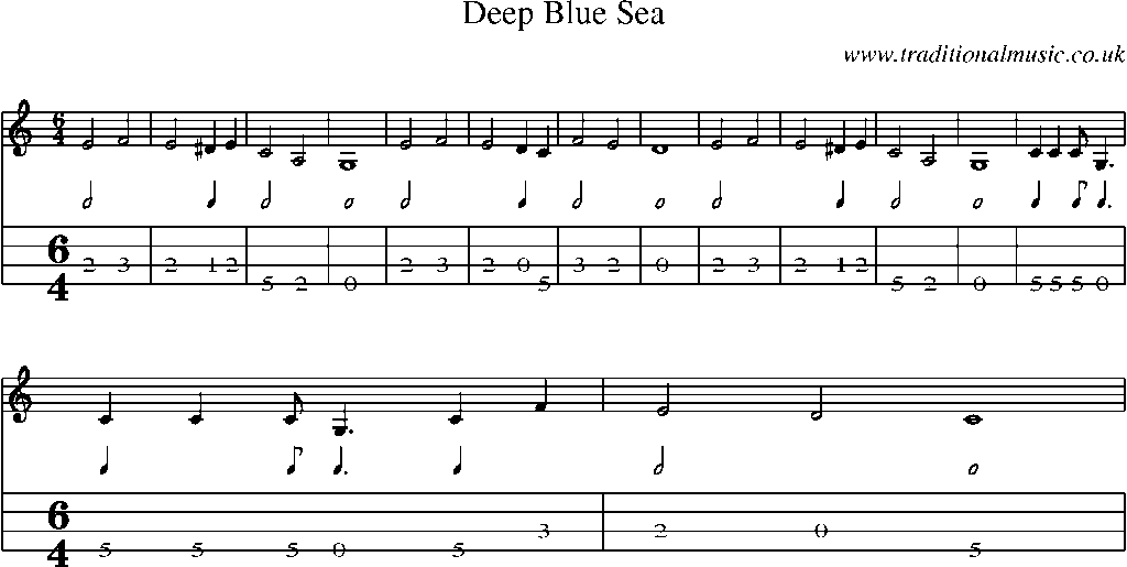 Mandolin Tab and Sheet Music for Deep Blue Sea