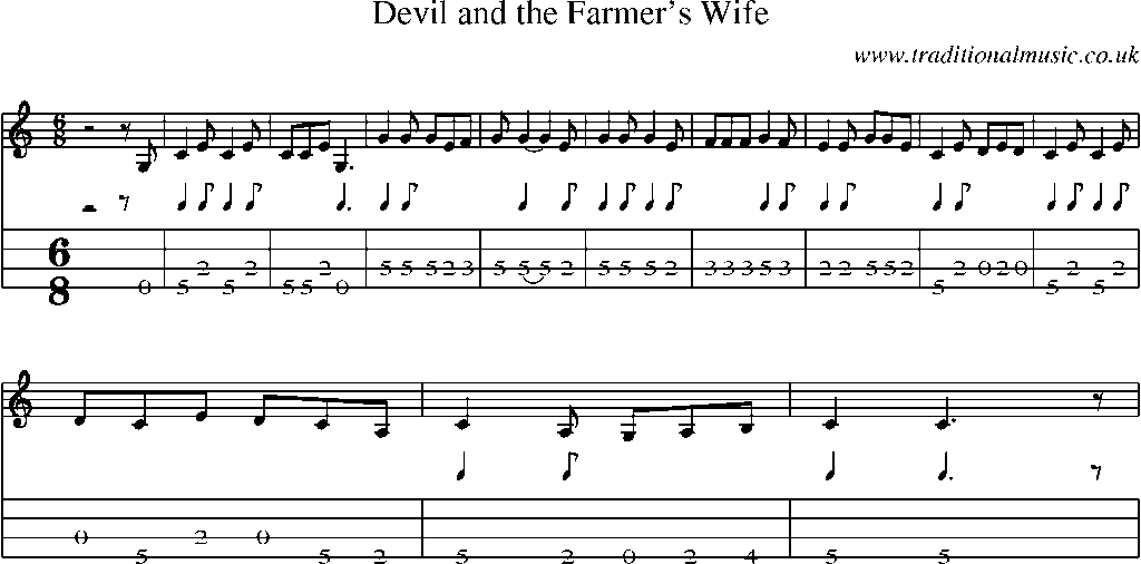 Mandolin Tab and Sheet Music for Devil And The Farmer's Wife