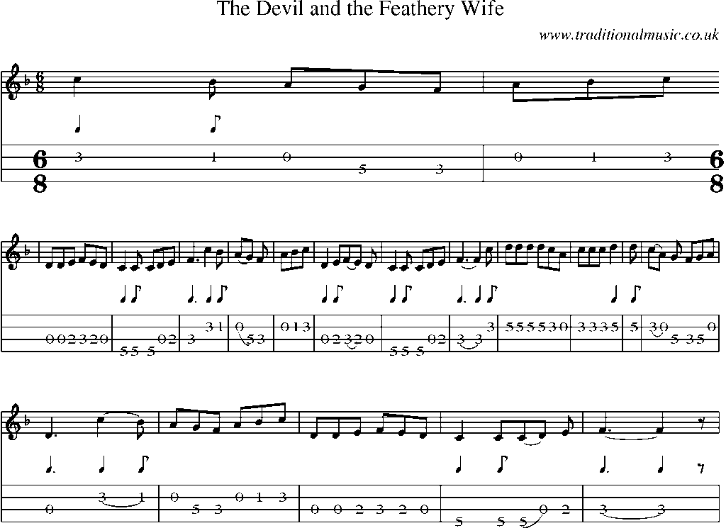 Mandolin Tab and Sheet Music for The Devil And The Feathery Wife