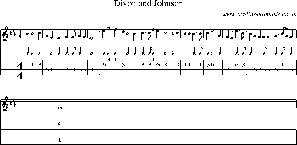Mandolin Tab and Sheet Music for Dixon And Johnson(1)