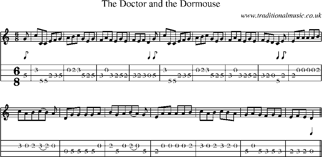 Mandolin Tab and Sheet Music for The Doctor And The Dormouse