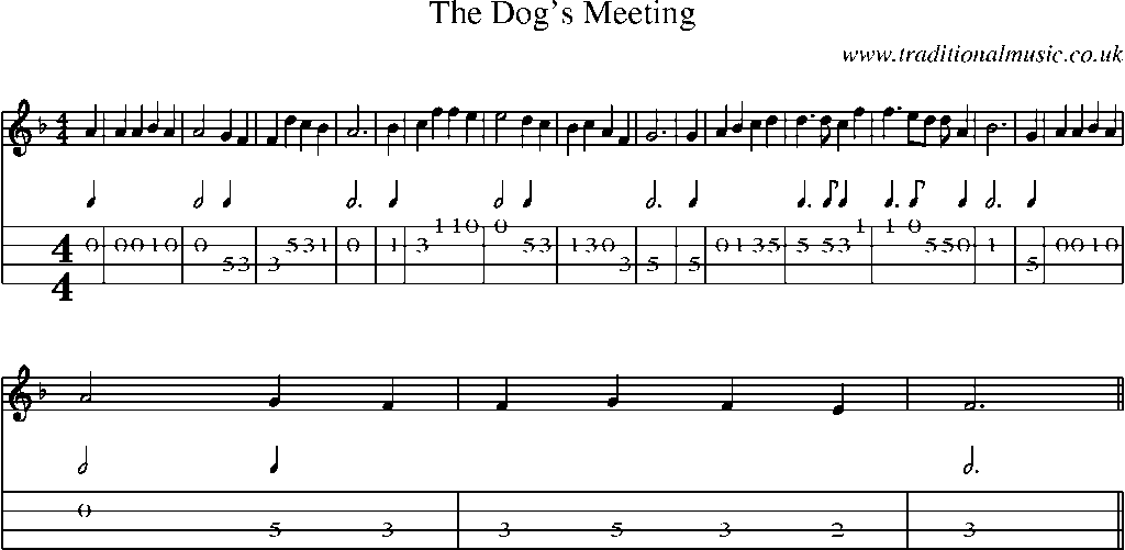 Mandolin Tab and Sheet Music for The Dog's Meeting