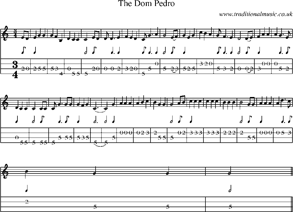 Mandolin Tab and Sheet Music for The Dom Pedro