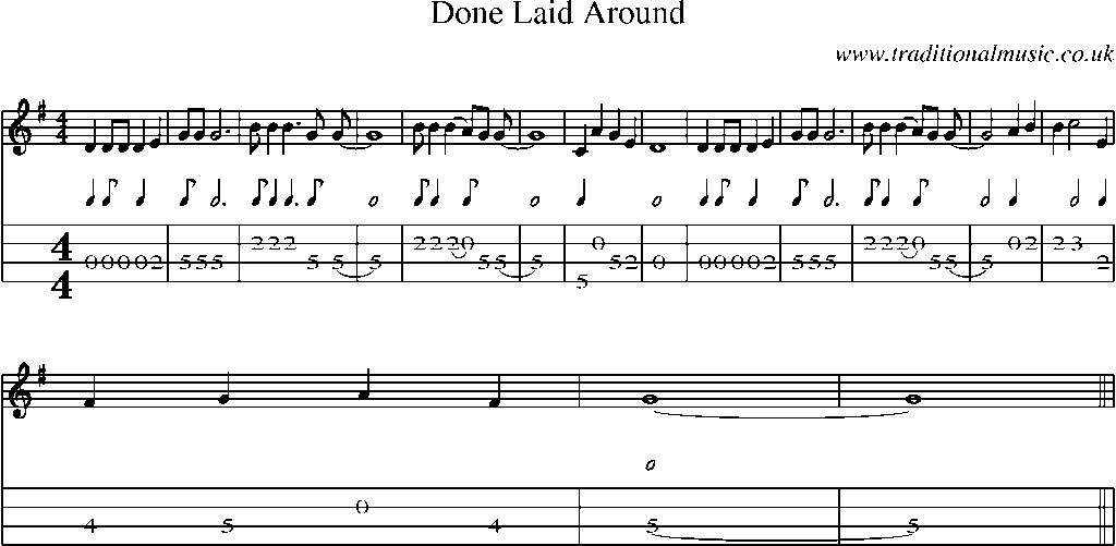 Mandolin Tab and Sheet Music for Done Laid Around