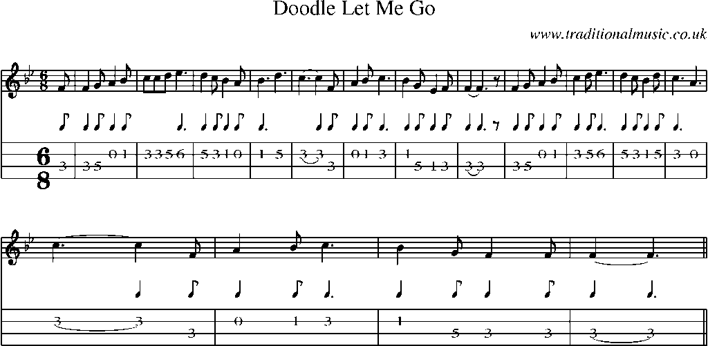 Mandolin Tab and Sheet Music for Doodle Let Me Go