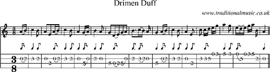 Mandolin Tab and Sheet Music for Drimen Duff(1)