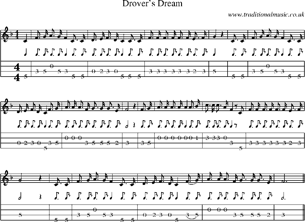 Mandolin Tab and Sheet Music for Drover's Dream