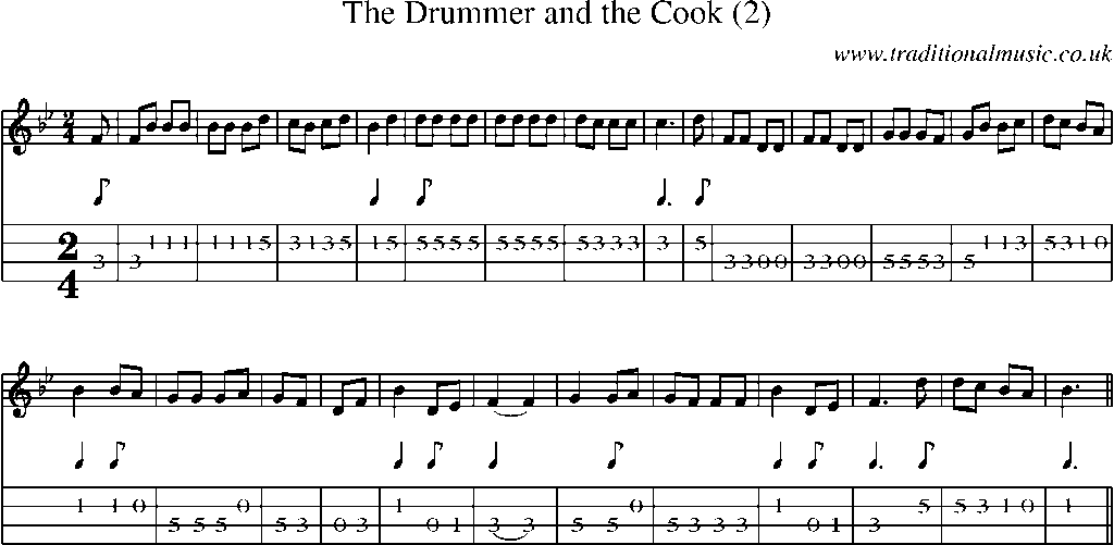 Mandolin Tab and Sheet Music for The Drummer And The Cook (2)