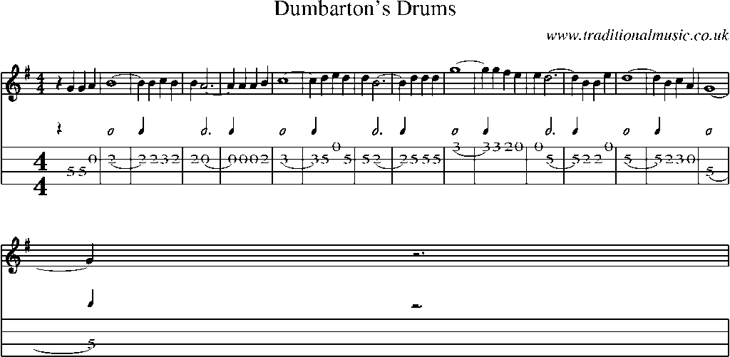 Mandolin Tab and Sheet Music for Dumbarton's Drums(1)