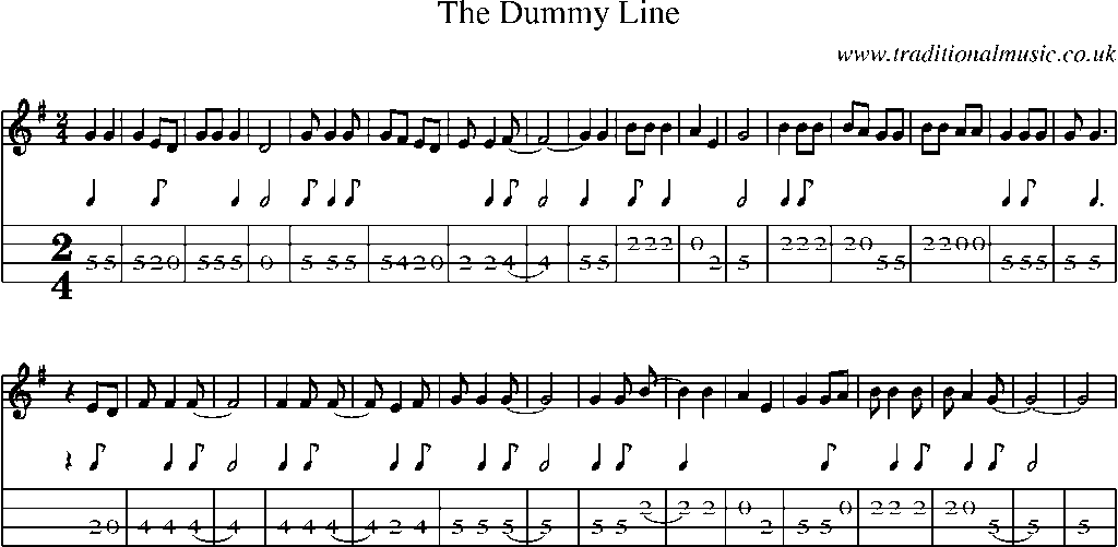 Mandolin Tab and Sheet Music for The Dummy Line