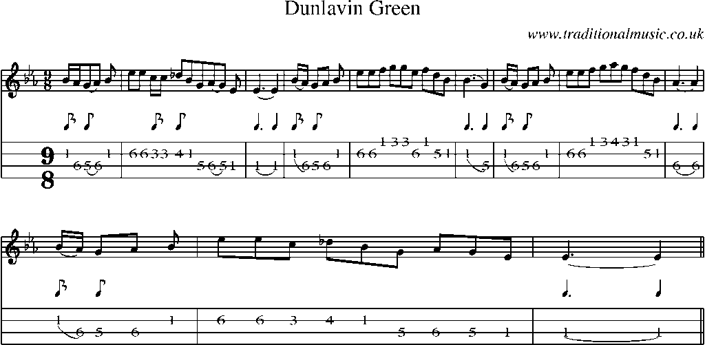 Mandolin Tab and Sheet Music for Dunlavin Green