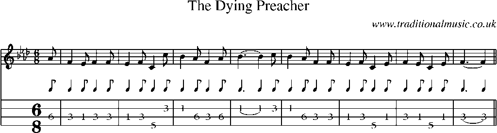 Mandolin Tab and Sheet Music for The Dying Preacher
