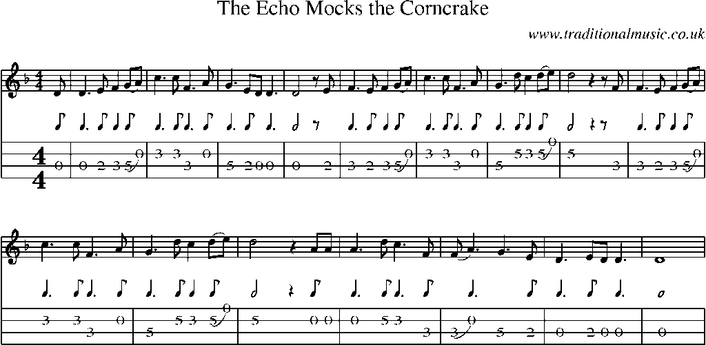 Mandolin Tab and Sheet Music for The Echo Mocks The Corncrake