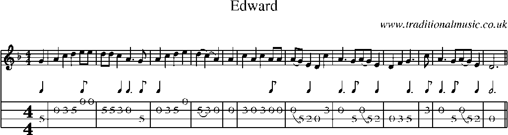Mandolin Tab and Sheet Music for Edward