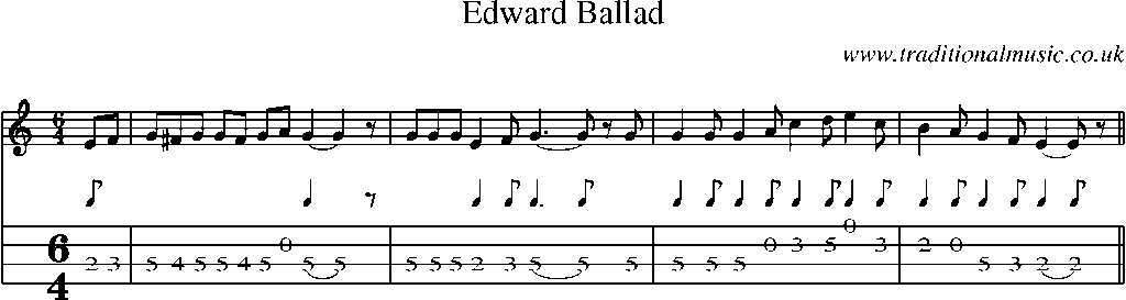 Mandolin Tab and Sheet Music for Edward Ballad