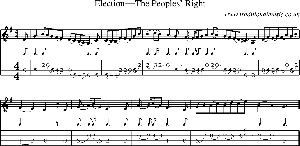 Mandolin Tab and Sheet Music for Election--the Peoples' Right