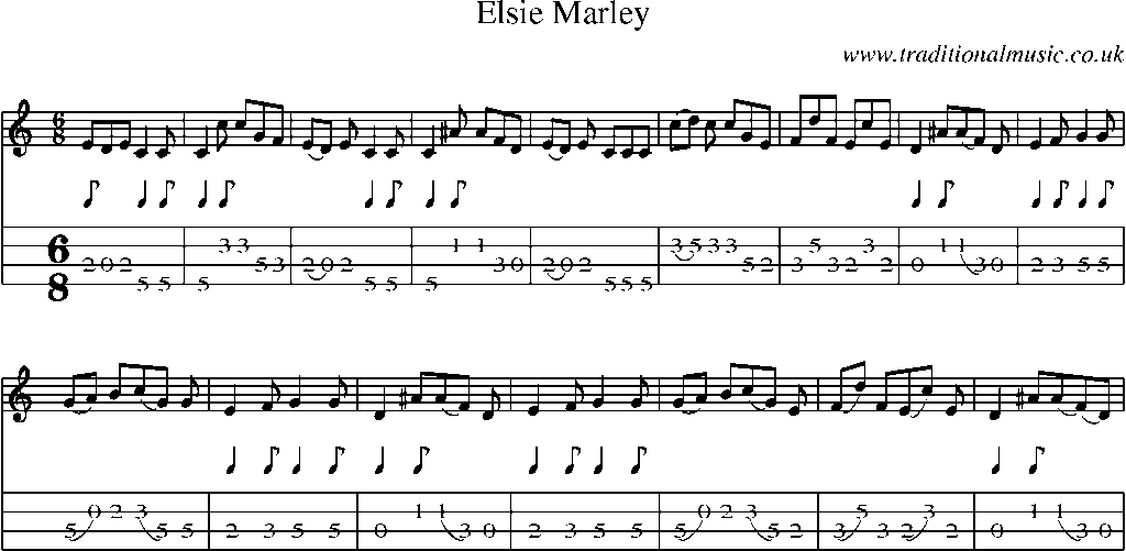 Mandolin Tab and Sheet Music for Elsie Marley