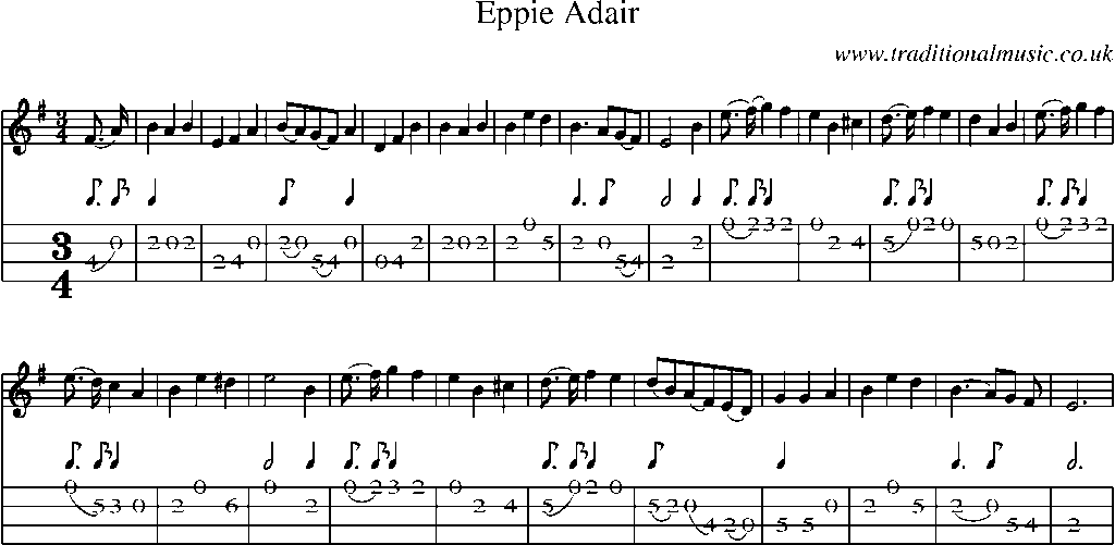 Mandolin Tab and Sheet Music for Eppie Adair
