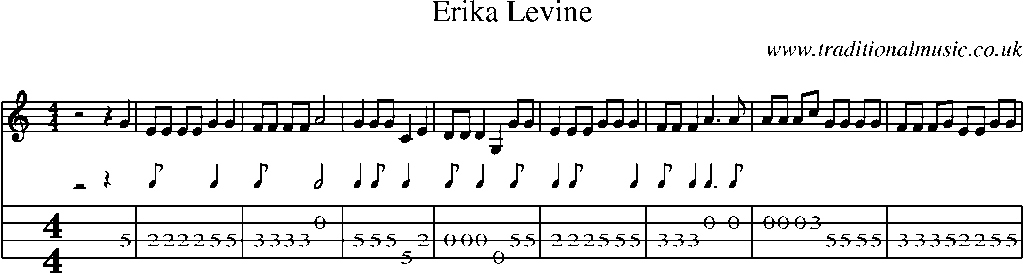 Mandolin Tab and Sheet Music for Erika Levine