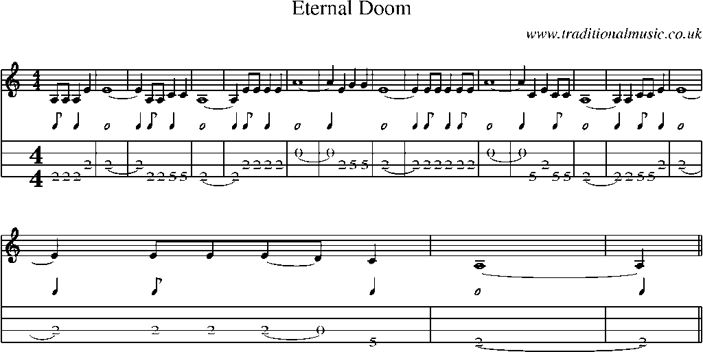 Mandolin Tab and Sheet Music for Eternal Doom