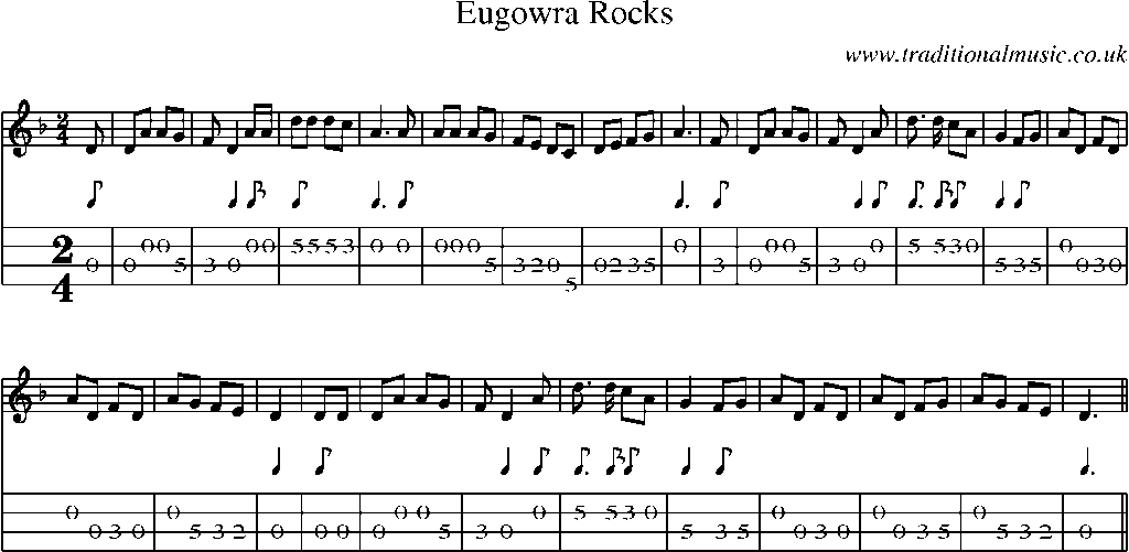 Mandolin Tab and Sheet Music for Eugowra Rocks