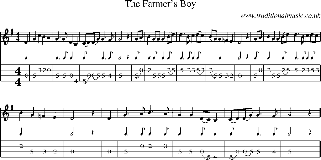Mandolin Tab and Sheet Music for The Farmer's Boy(1)