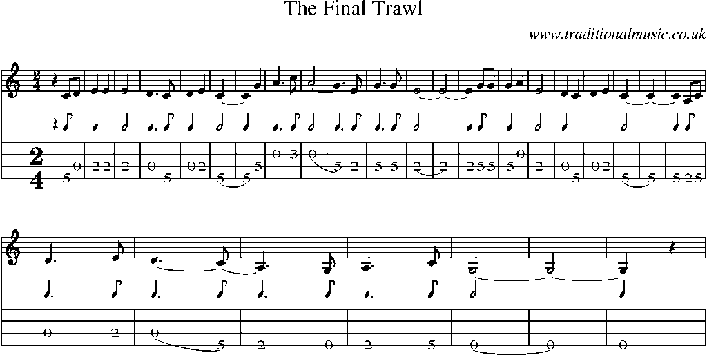 Mandolin Tab and Sheet Music for The Final Trawl