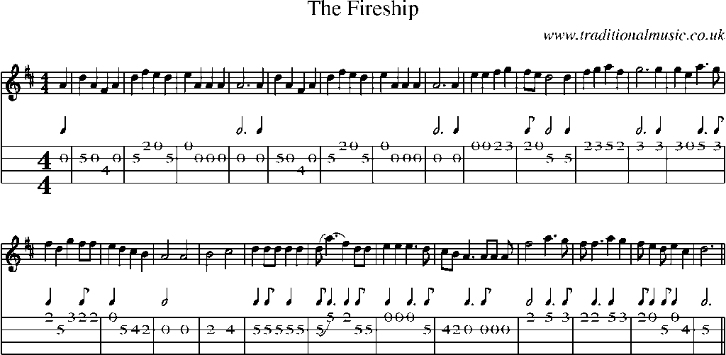 Mandolin Tab and Sheet Music for The Fireship(1)