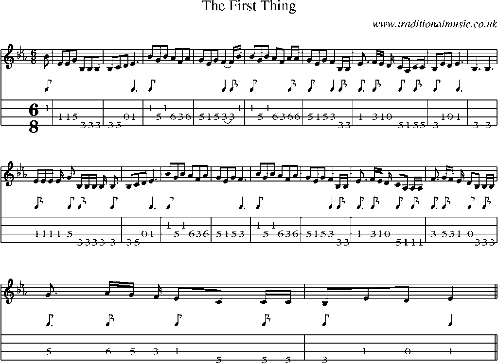 Mandolin Tab and Sheet Music for The First Thing