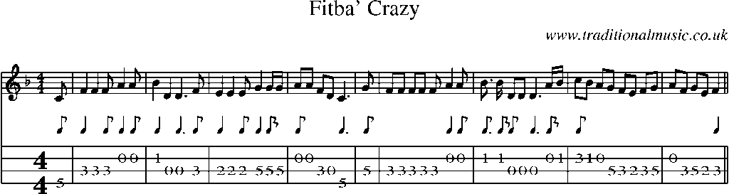 Mandolin Tab and Sheet Music for Fitba' Crazy