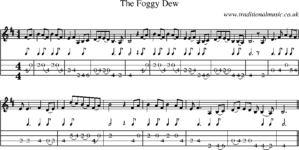Mandolin Tab and Sheet Music for The Foggy Dew(2)