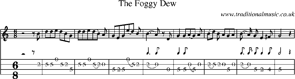 Mandolin Tab and Sheet Music for The Foggy Dew(3)