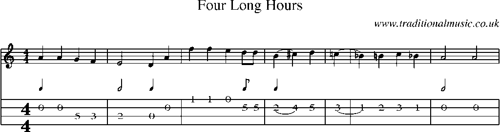 Mandolin Tab and Sheet Music for Four Long Hours