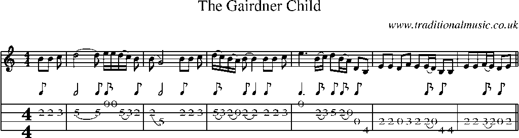 Mandolin Tab and Sheet Music for The Gairdner Child
