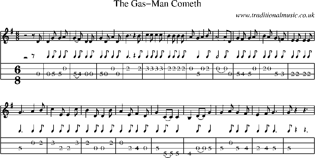 Mandolin Tab and Sheet Music for The Gas-man Cometh