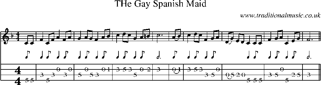 Mandolin Tab and Sheet Music for The Gay Spanish Maid