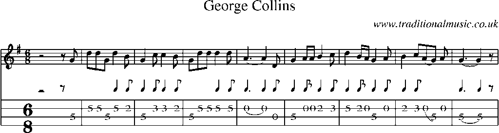 Mandolin Tab and Sheet Music for George Collins