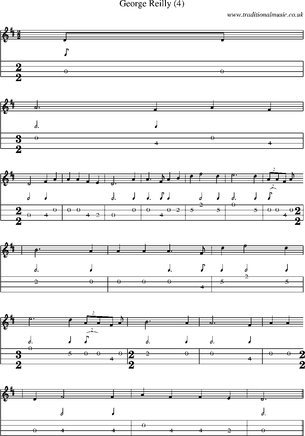 Mandolin Tab and Sheet Music for George Reilly (4)