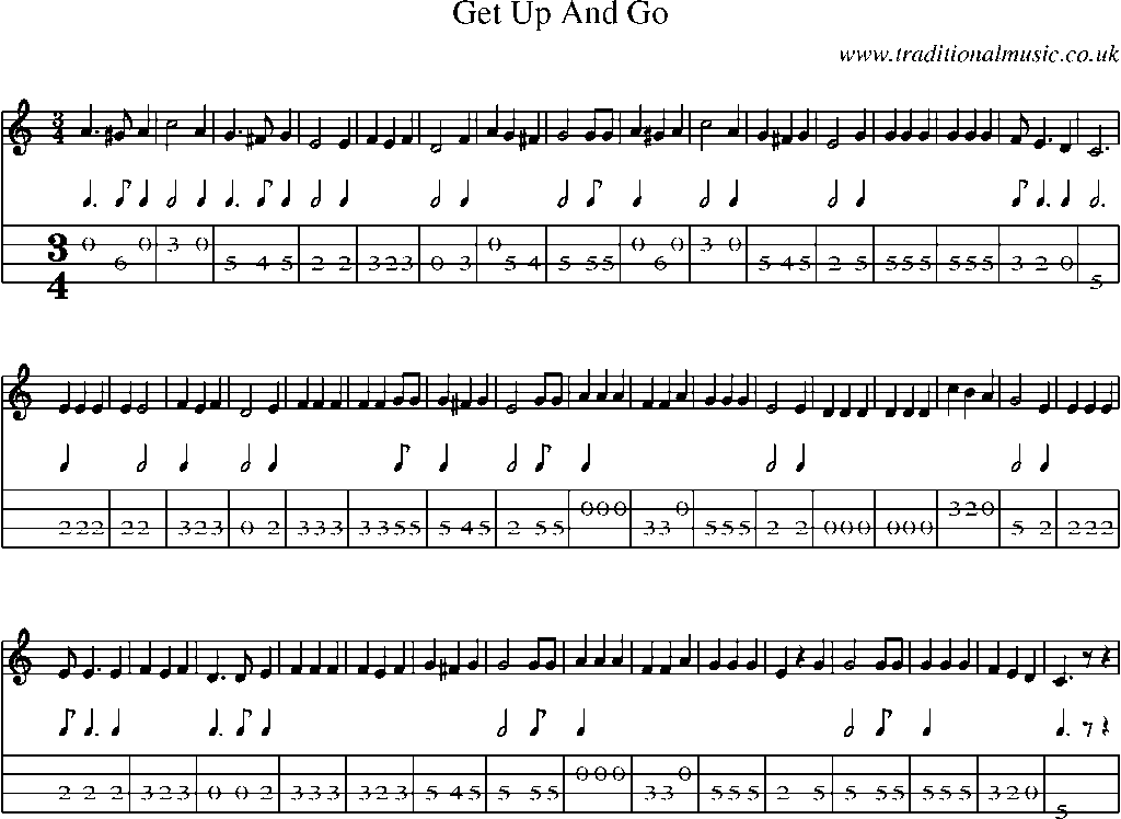Mandolin Tab and Sheet Music for Get Up And Go
