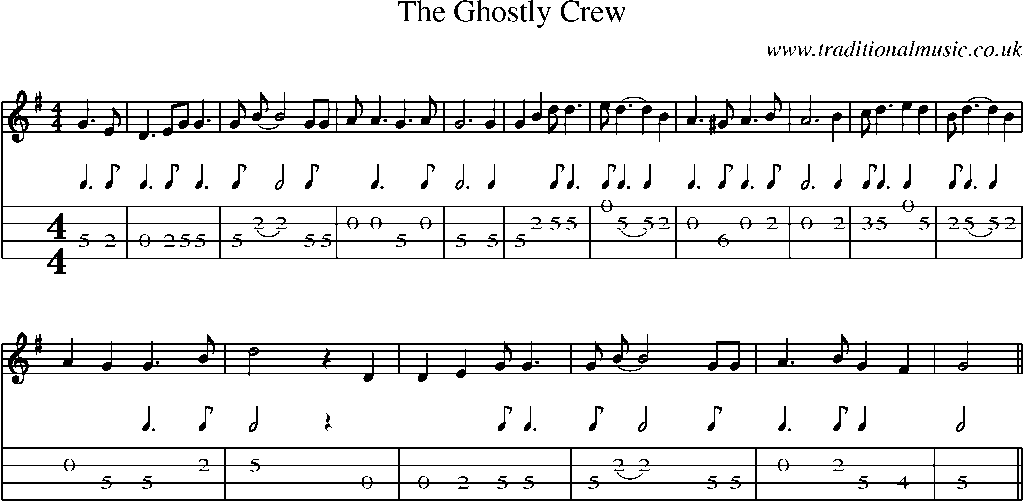 Mandolin Tab and Sheet Music for The Ghostly Crew